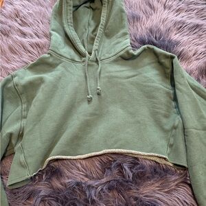 Green Cropped Aritzia Hoodie